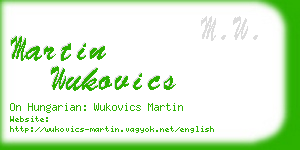 martin wukovics business card